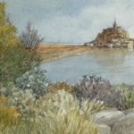 Gerald Brommer - Mont Ste. Michel, France - Watercolor - 8" x 18"