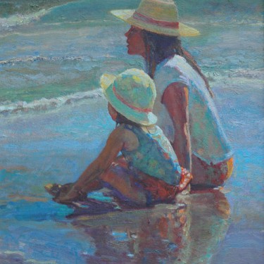 W. Downey Dyer-"Mommy And Me"-Oil-22x20