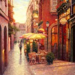 Haixia Liu - Colmar Evening - Oil - 40" x 30"