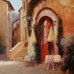 Haixia Liu - Eza Village Cafe - Oil - 40" x 30"