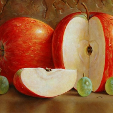 Jared Sines - Red Apple/Green Grapes - Oil - 5" x 7"