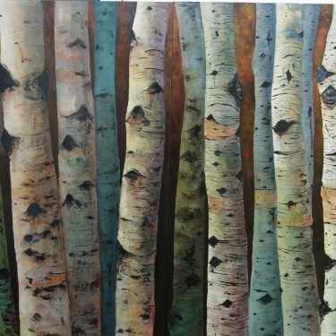 Kenneth Wilson - Aspens (Diptych) - Oil - 56" x 36"