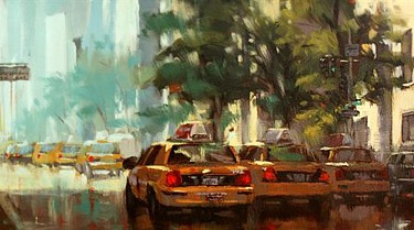 Hye Seong Yoon - After the Rain - Oil - 10" x 30"