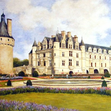 Robert Moesle - Chateau Chenonceau Spring - 19.5 x 12.5