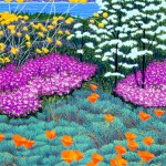 "Wildflowers and Point Lobos"- 20" x 15" - Reduction Woodcut Print - Gordon Mortensen