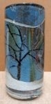 Grey and Blue Vase - 9" x 2" - Glass - Ann Cavanaugh