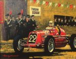 Napoli 1934 Coppa de Piemonte (Nuvolari Maserati) - 8" x 10" - Oil on Canvas - Barry Rowe