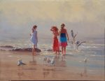 Sand and Seagulls - 30" x 40" - Oil on Canvas - Robert Hagan