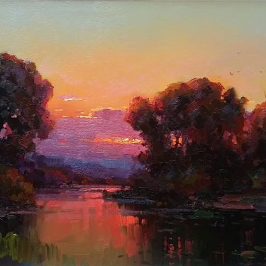 October Sunset - 22" x 28" - Oil - Ovanes Berberian