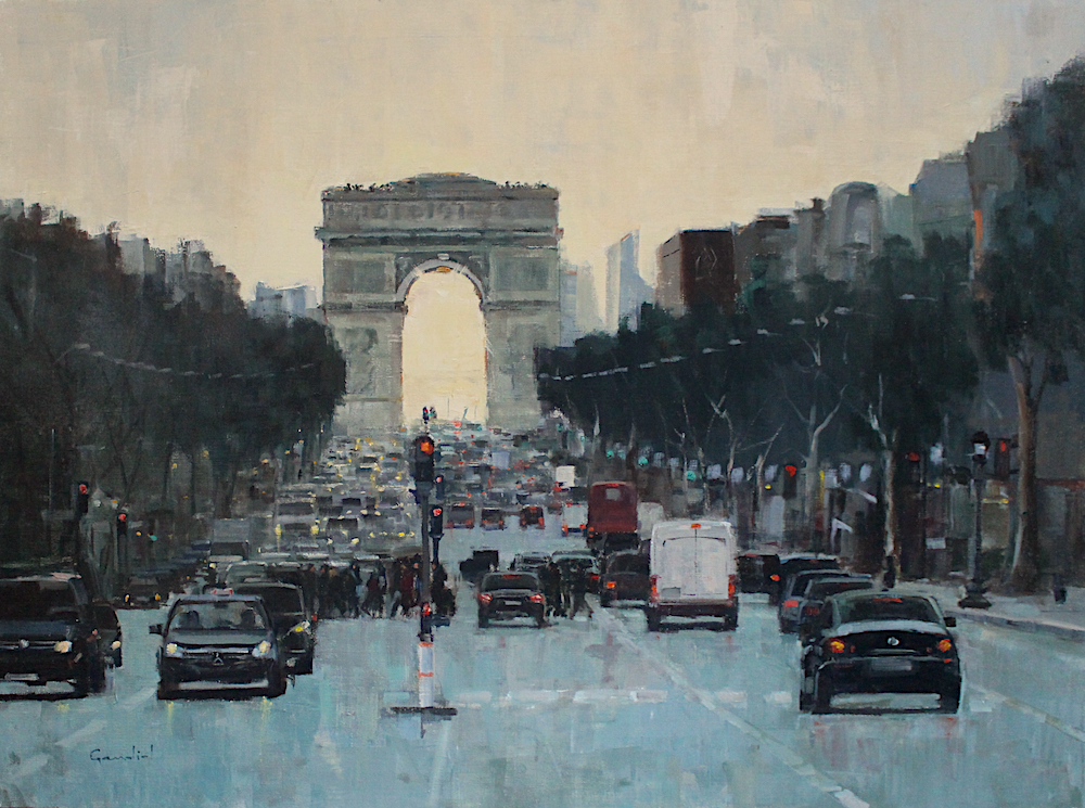 Champs Elysees at Dusk | 30" x 40" | Philippe Gandiol