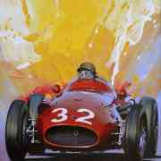 AFAS ARTIST CHARLES MAHER DEPICTS FANGIO AND MASERATI AT GERMANY’S NURBURGRING – AND IT’S ONE FOR THE AGES