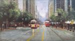 Trolleys on Market Street | 22″ x 40″ | Richard Boyer