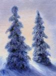 Snowy Trees II | 12″ x 9″ | Linda Petrie Bunch