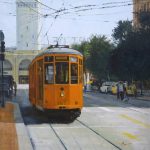 San Francisco Orange Trolley | 40" x 40" | Boyer