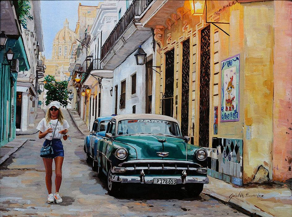 Afternoon Walk in Havana | 20" x 26" | Ferrandez