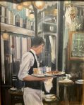 Waiter Serving (Les Deux Magots) | 16" x 12" | Stratton