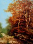 Autumn Country Log Fence | 40" x 30" | Szmyd