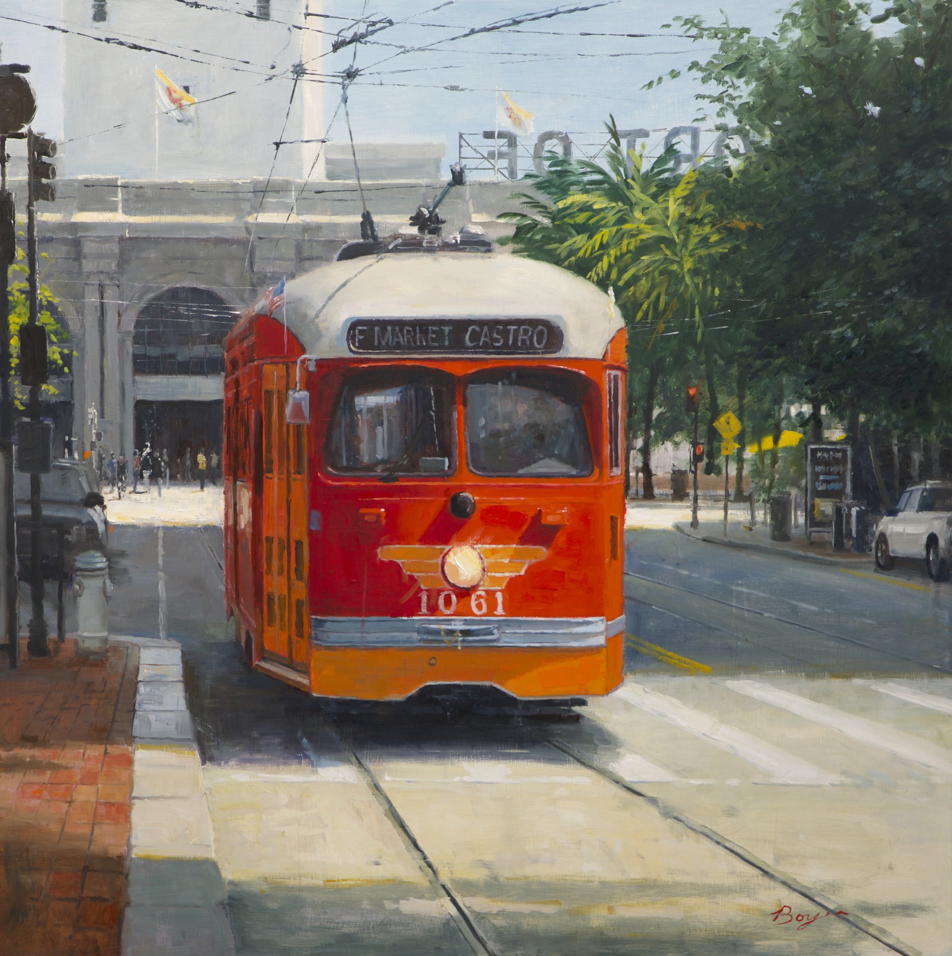 Red Trolley | 36" x 36" | Boyer