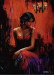 In Crimson Thought | 48" x 35" | Johansen
