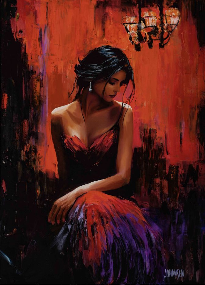 In Crimson Thought | 48" x 35" | Johansen