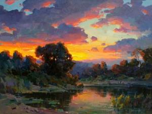 Sunset by the River's Edge | 36" x 48" | Ovanes Berberian