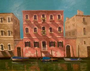 Venetian Facade & Boats | 24" x 30" | Ernie Baber