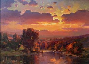 Sunset by the Pond | 20" x 28" | Ovanes Berberian