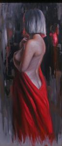 Lady in Red | 32" x 14 | Borrell