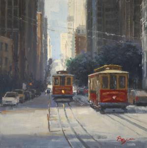 Cable Cars on California Street | 12" x 12" | Boyer