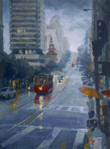 Rain on California Street | 16 x 12 | Boyer