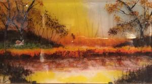 Fall Sunset Reflection | 9" x 16" | Ann Cavanaugh