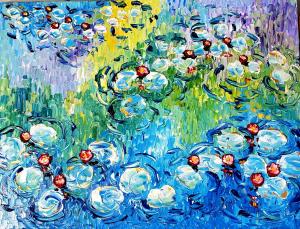 Springtime Blossom of Water Lilies | 36" x 48" | Dupuy