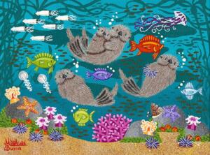 Monterey Bay Otters 46 | 6 x 8 | Kohn