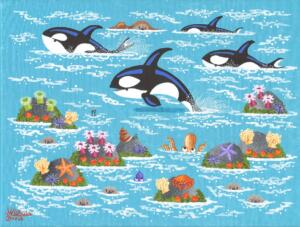 Monterey Orcas 2 | 9 x 12 | Kohn