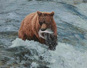 Bear with a Fish | 14" x 18" | Karla Murray