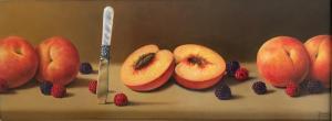 Pears, Berries & Pearl Handled Knife | 7" x 18 | Jared Sines