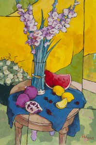 Gladioli with Pomegranates - 36" x 24" - Angus Wilson