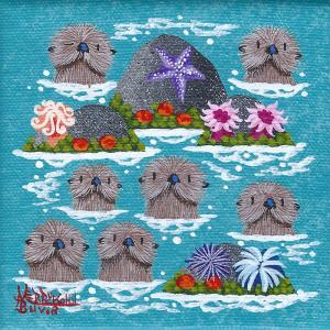 Petite Otters 7 | 4" x 4" | Merry Kohn Buvia