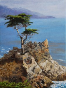 The Lone Cypress - 12" x 9" - Linda Petrie Bunch
