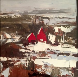 Red Houses - 12" x 12" - Sandra Pratt